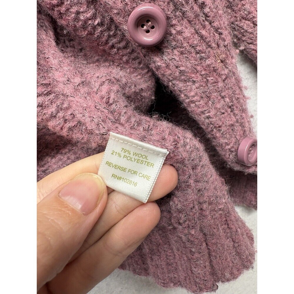 Garnet Hill fair isle cardigan button down sweater wool blend Purple Size Small - Picture 3 of 5